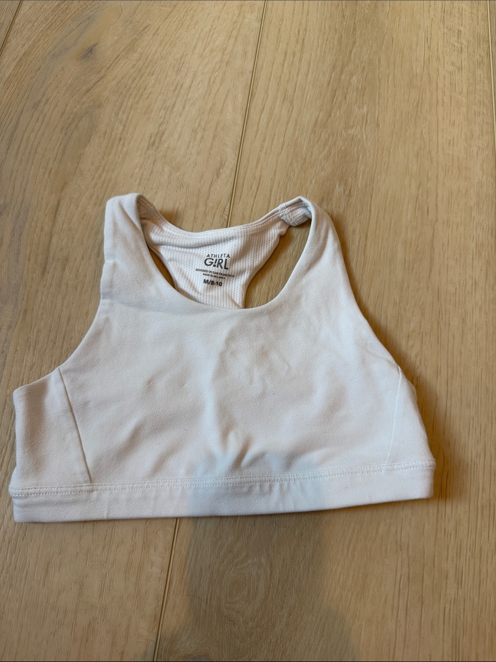 Athleta Girl White Racerback Active Bra Top